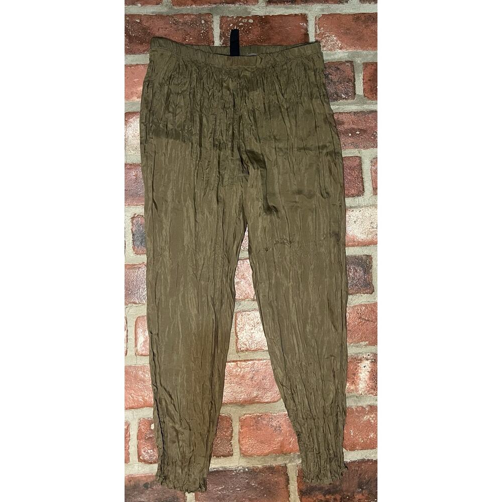 Kate Beck New Orleans Crinkled Silk Pull On Pants MEDIUM LARGE RARE